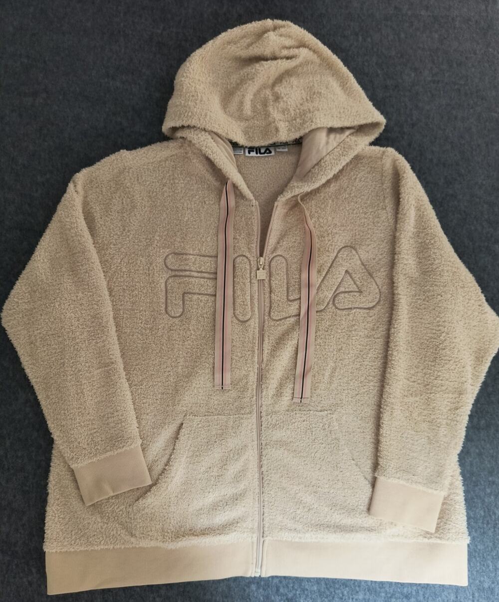 FILA Women's Snuggle Hoodie -Zip Up - Beige Sherpa - Size 3x - NWT